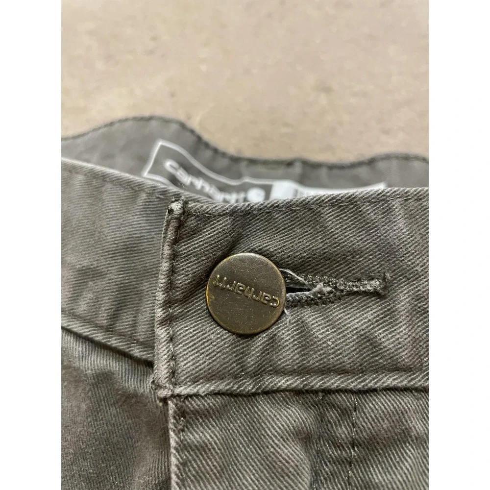 Carhartt Pants Mens‎ 42x32 Gray Relaxed Fit Canvas Carpenter Work B324 DFE